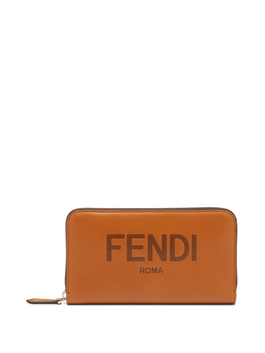 VÍ FENDI Logo-debossed zip-around leather wallet