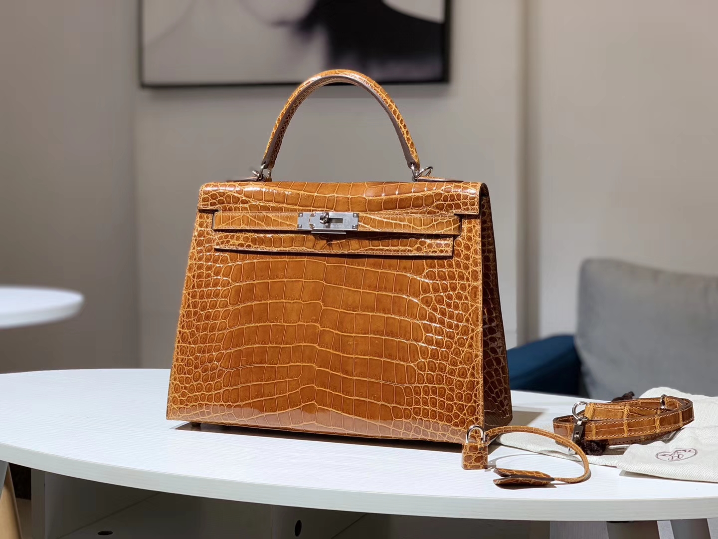 TÚI HERMES Kelly 25CM leather caramel brulee