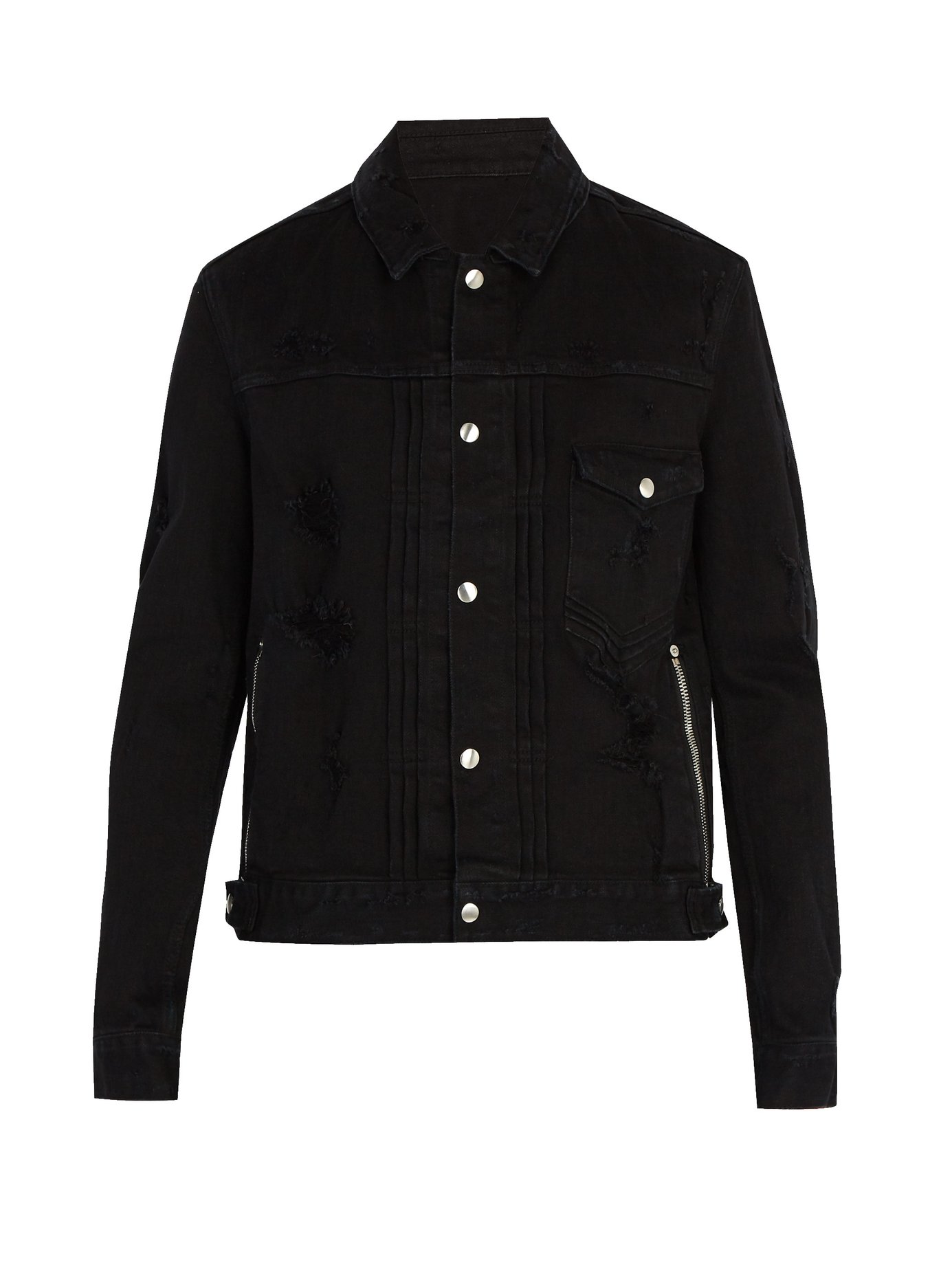 ÁO BALMAIN Distressed denim jacket
