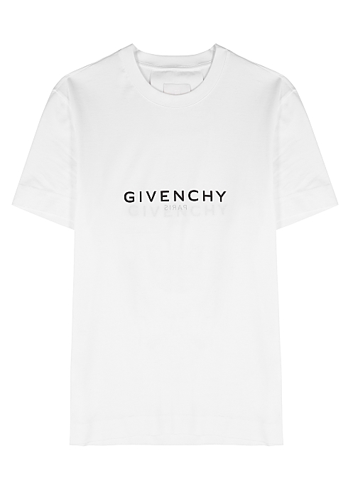 ÁO PHÔNG GIVENCHY WHITE logo cotton T-shirt