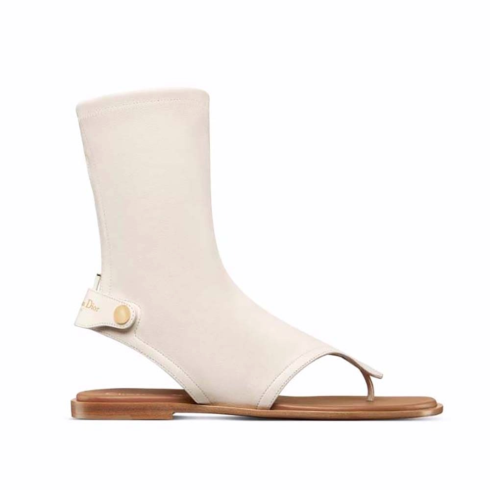 GIÀY Dior Women Spirit Thong Sandal White Lambskin