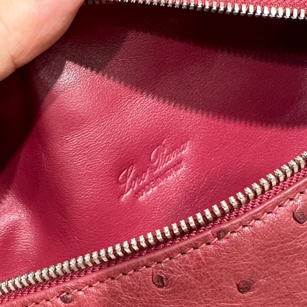 TÚI Loro Piana Women Extra Pocket L27 in Ostrich Leather Red da đà điểu(Gía Liên Hệ)
