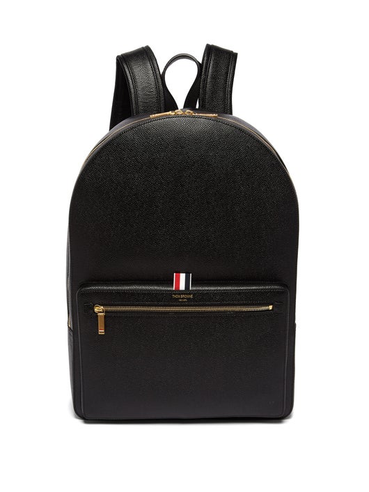 BALO THOM BROWNE Logo-stamped structured pebbled-leather backpack