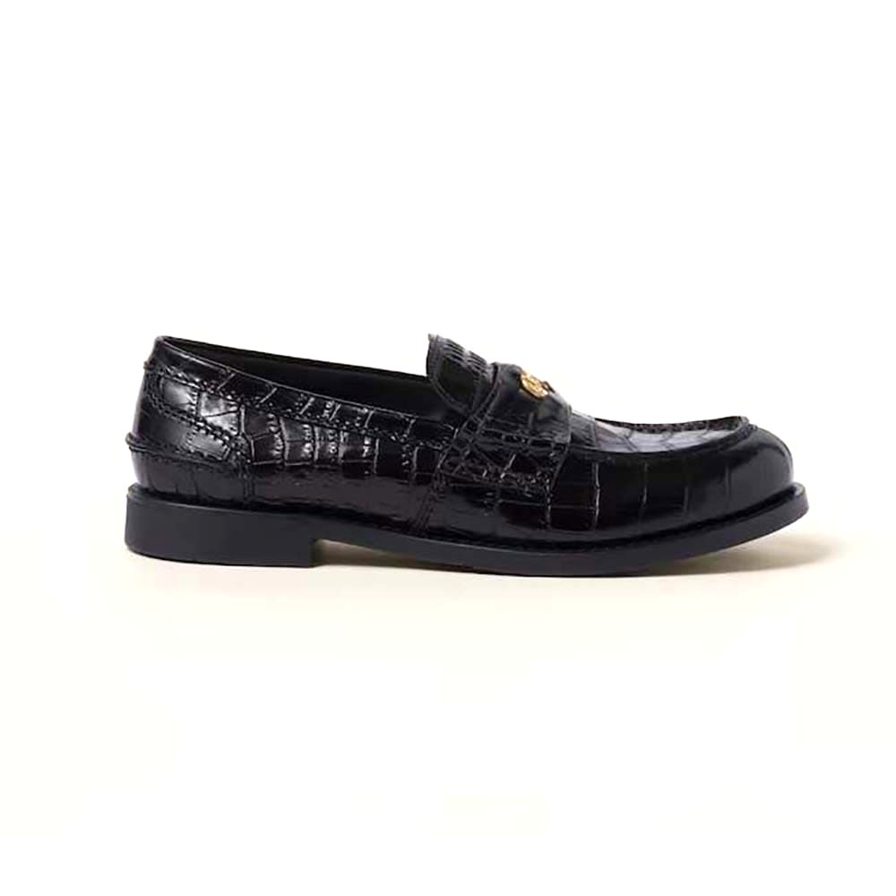GIÀY Miu Miu Women Croco-print Leather Penny Loafers