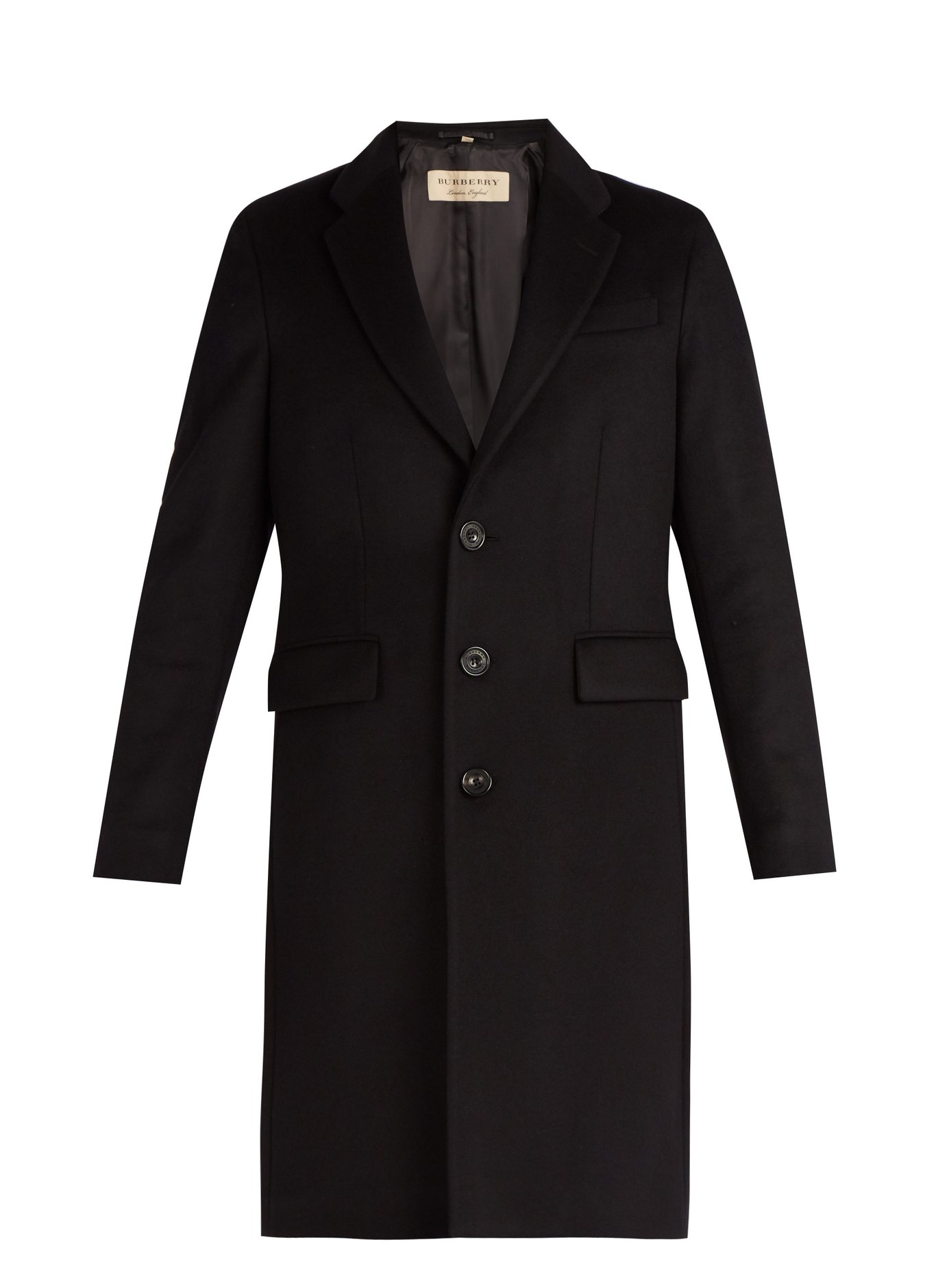 ÁO BURBERRY Single-breasted wool and cashmere blend overcoat