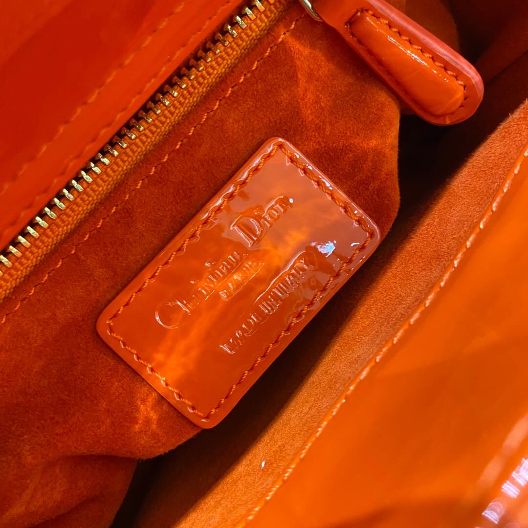 TÚI CHRISTIAN DIOR Lady Dior Bag Orange Cannage Lambskin