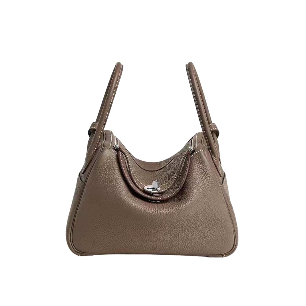 Túi Hermes Women Lindy 26 in Clemence Leather-Gray/Silver