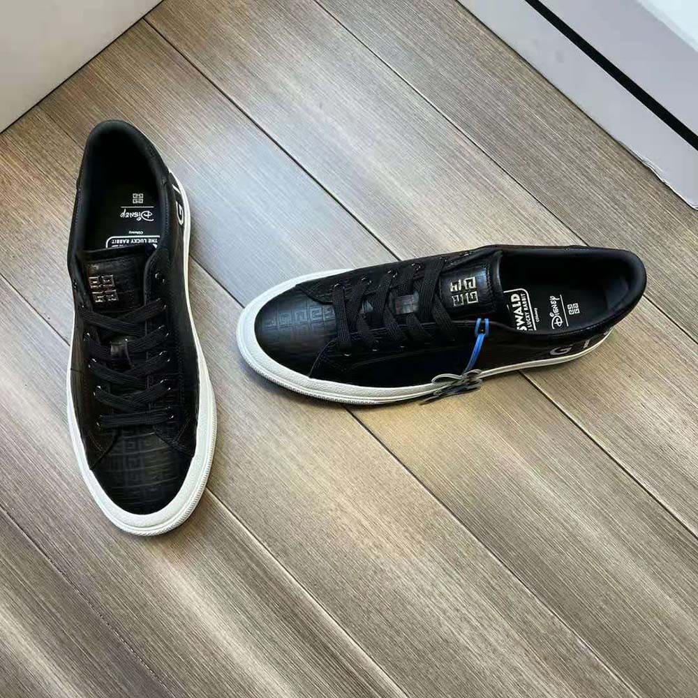 GIÀY Givenchy Unisex Oswald City Sport Sneakers in Leather-Black