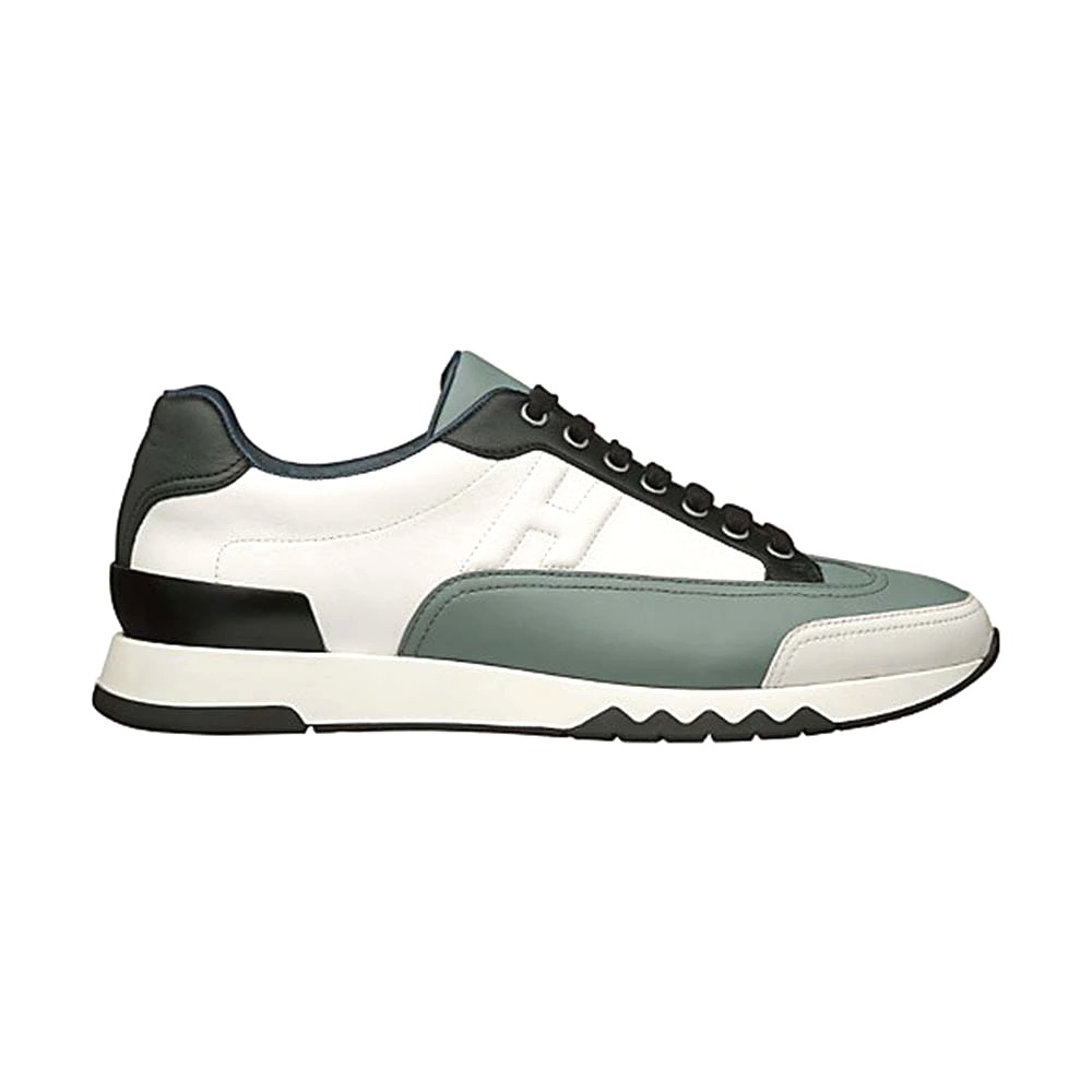 GIÀY HERMES Trail sneaker in Calfskin-Olive