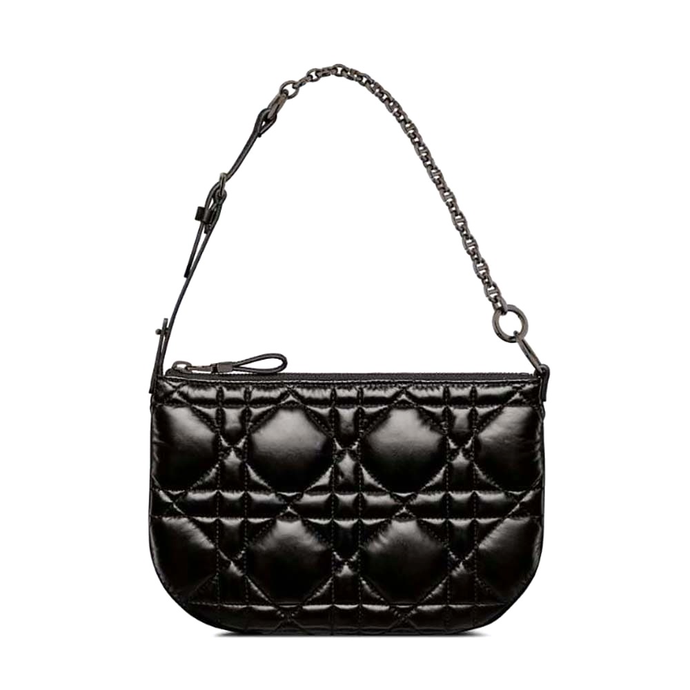 TÚI Dior Women Mini Dior Caro Tulip Bag Black Quilted Macrocannage Calfskin Top Quality