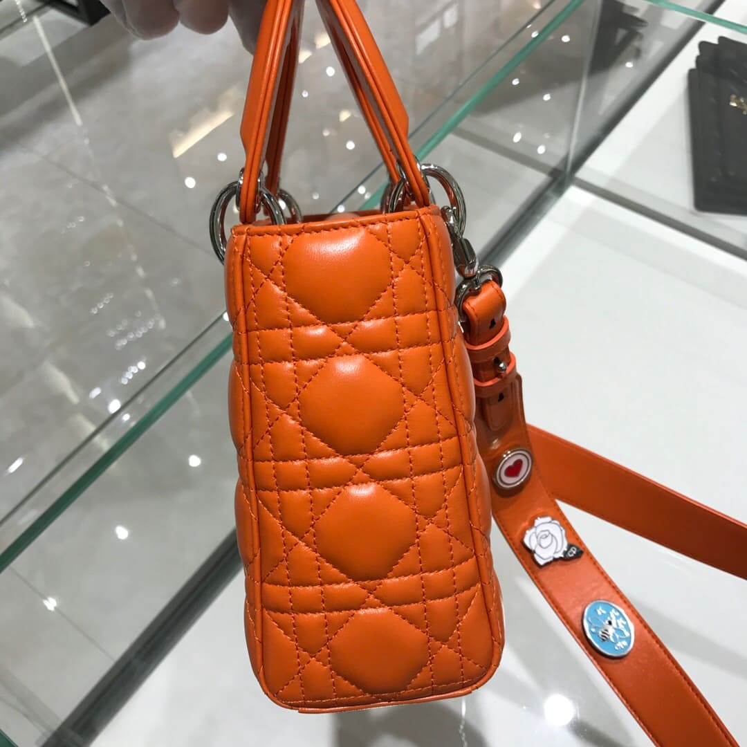 TÚI CHRISTIAN DIOR Lady Dior Bag Orange Cannage Lambskin Top Quality