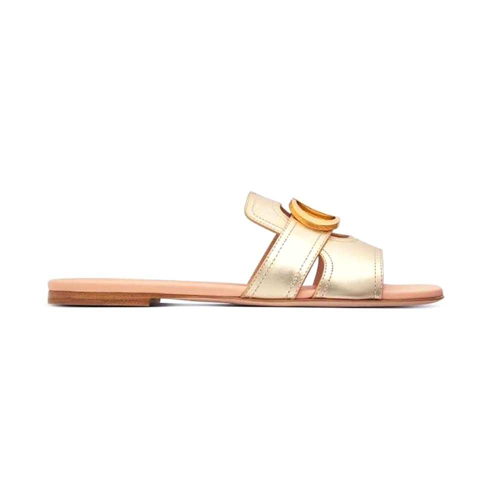 DÉP Dior Women 30 Montaigne Slide Platinum-Tone Metallic Calfskin