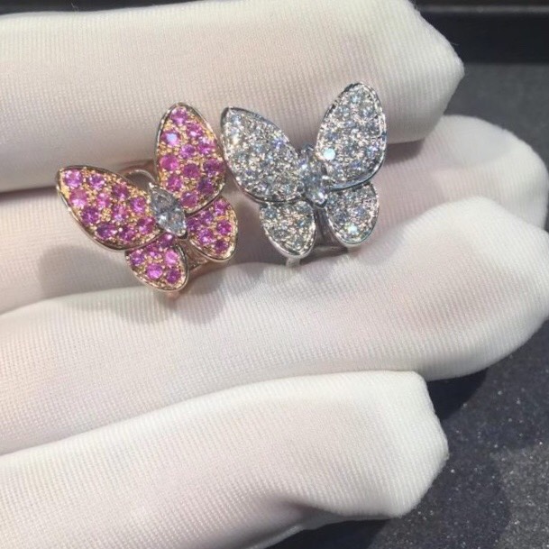 NHẪN VAN CLEEF & ARPELS ALHAMBRA VINTAGE DIAMOND GOLD 18K YELLOW - WHITE GOLD