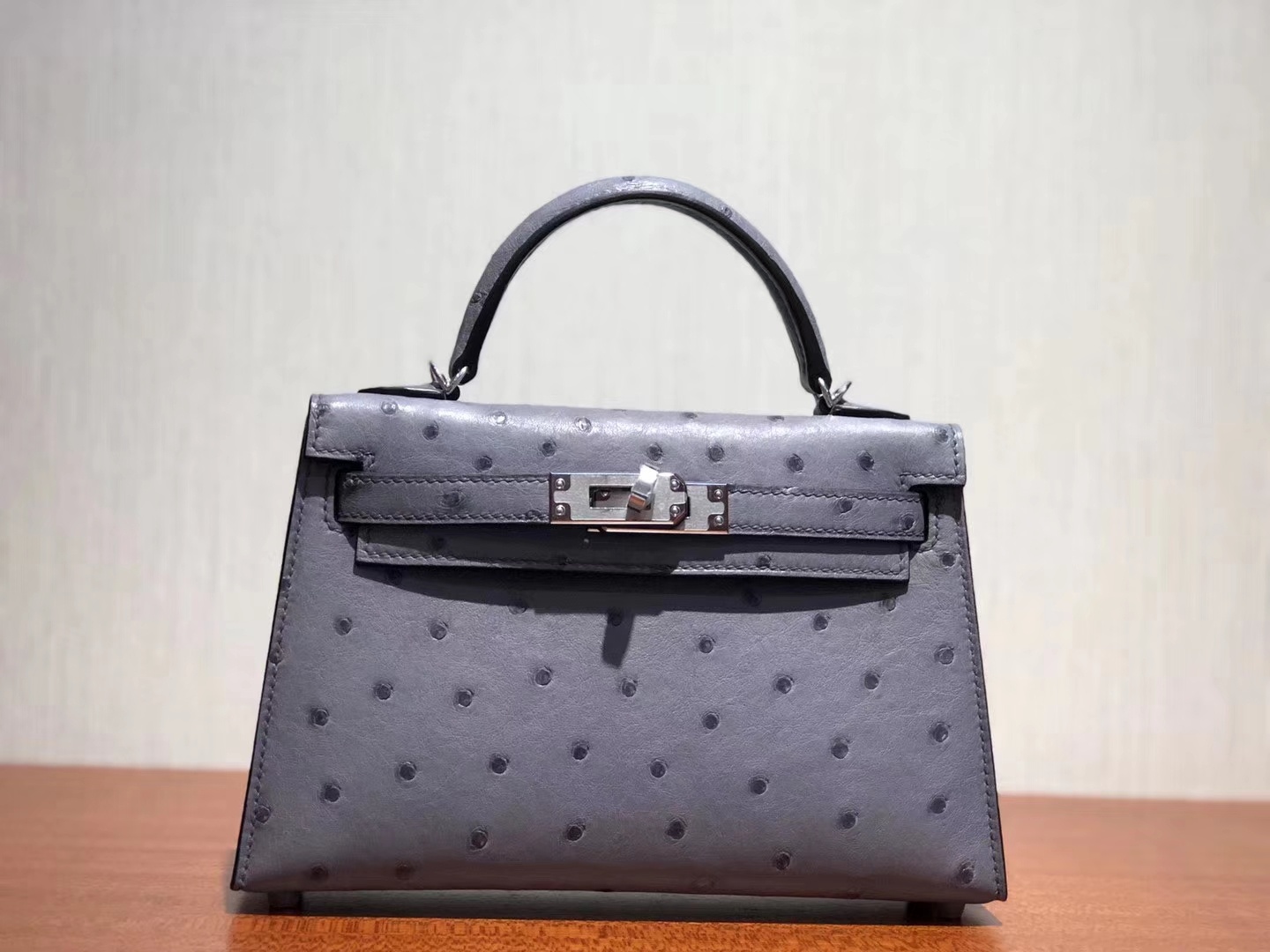 TÚI HERMES mini Kelly II generation 19CM da đà điểu nam phi platinum hardware