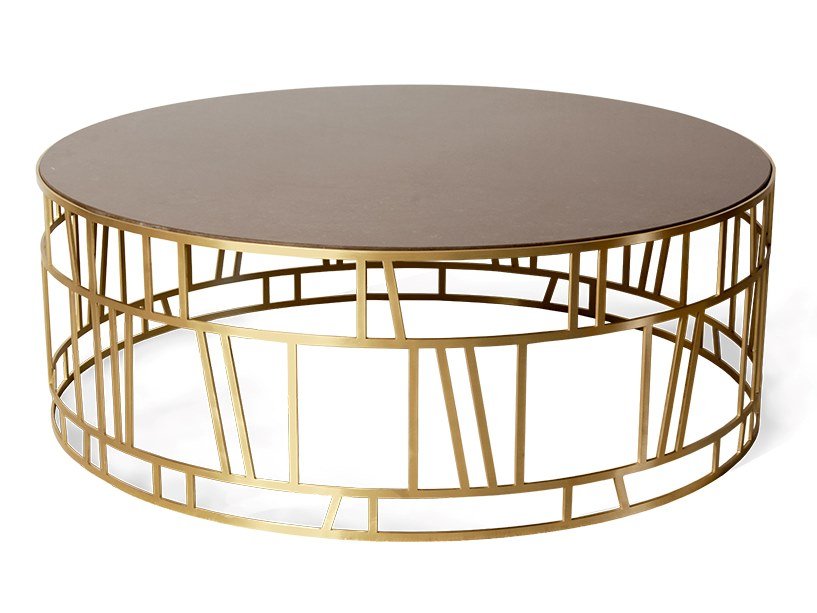 BÀN TRÀ LISBON ROUND GLASS TOP COFFEE TABLE