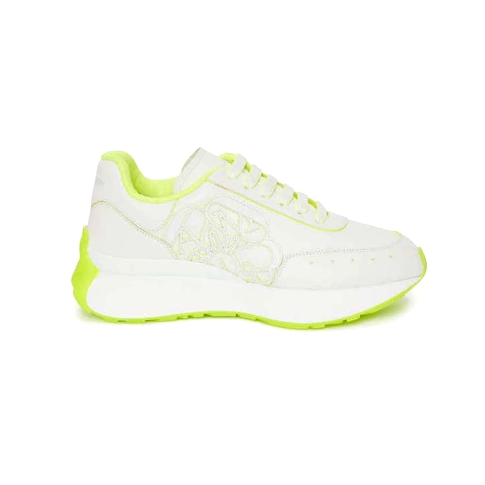 GIÀY Alexander Mcqueen Women Sprint Runner in White/Acid Yellow