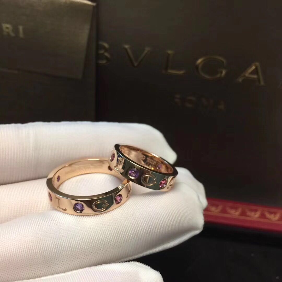 NHẪN BVLGARI 18K amethysts and pink tourmalines