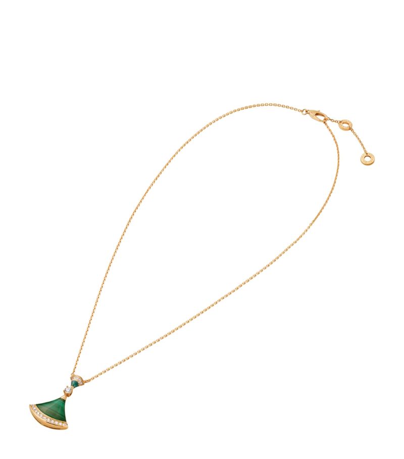 Vòng cổ BVLGARI DIVAS’ DREAM Necklace in 18 KT malachite vàng hồng 18K