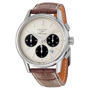 ĐỒNG HỒ LONGINES Heritage Collection Automatic Chronograph Silver Dial Brown Leather