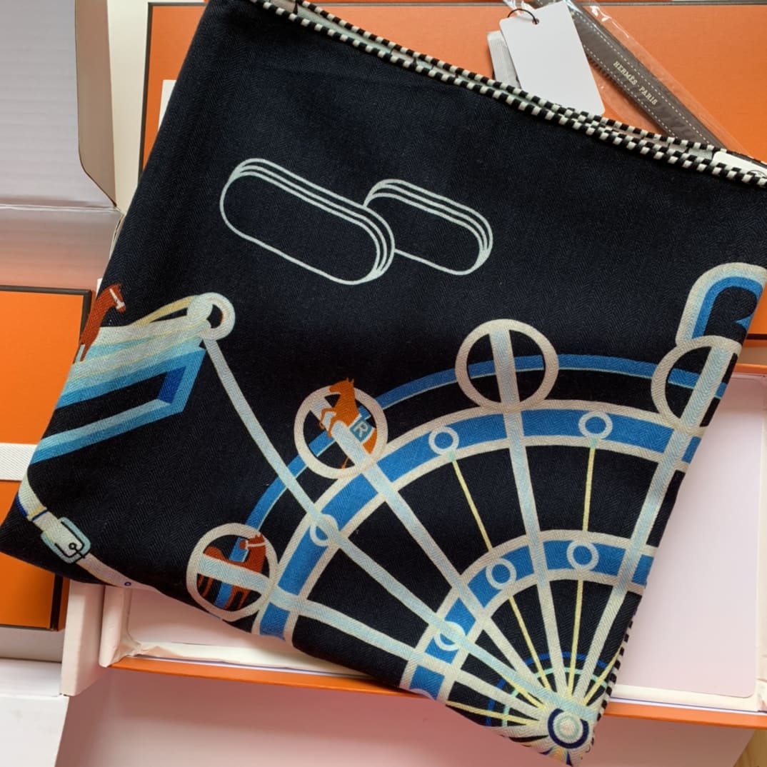 KHĂN HERMES H Family cashmere scarf