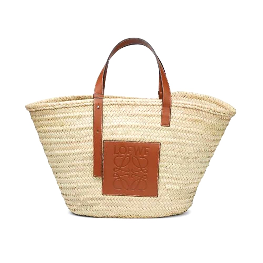 TÚI Loewe Women Large Basket Bag in Palm Leaf and Calfskin