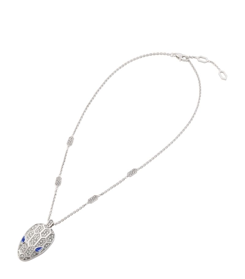 Vòng cổ BVLGARI White Gold And Diamond Serpenti Seduttori Necklace vàng trắng 18K