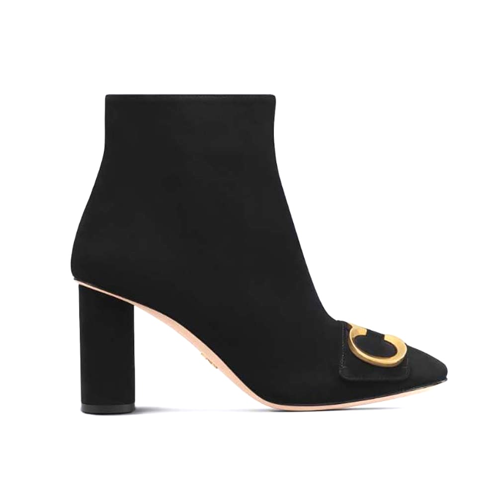 GIÀY Dior Women C’est Dior Heeled Ankle Boot Suede Calfskin-Black