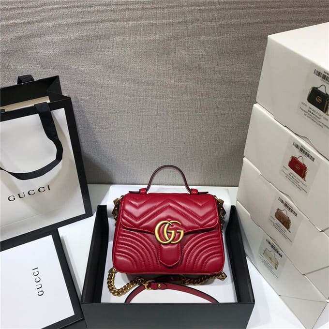 TÚI Gucci GG marmont mini top handle bag red Top Quality