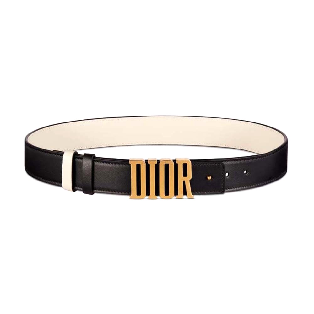 DÂY LƯNG Dior Women D-Fence Reversible Belt Cognac-Color and Black Smooth Calfskin 30 MM