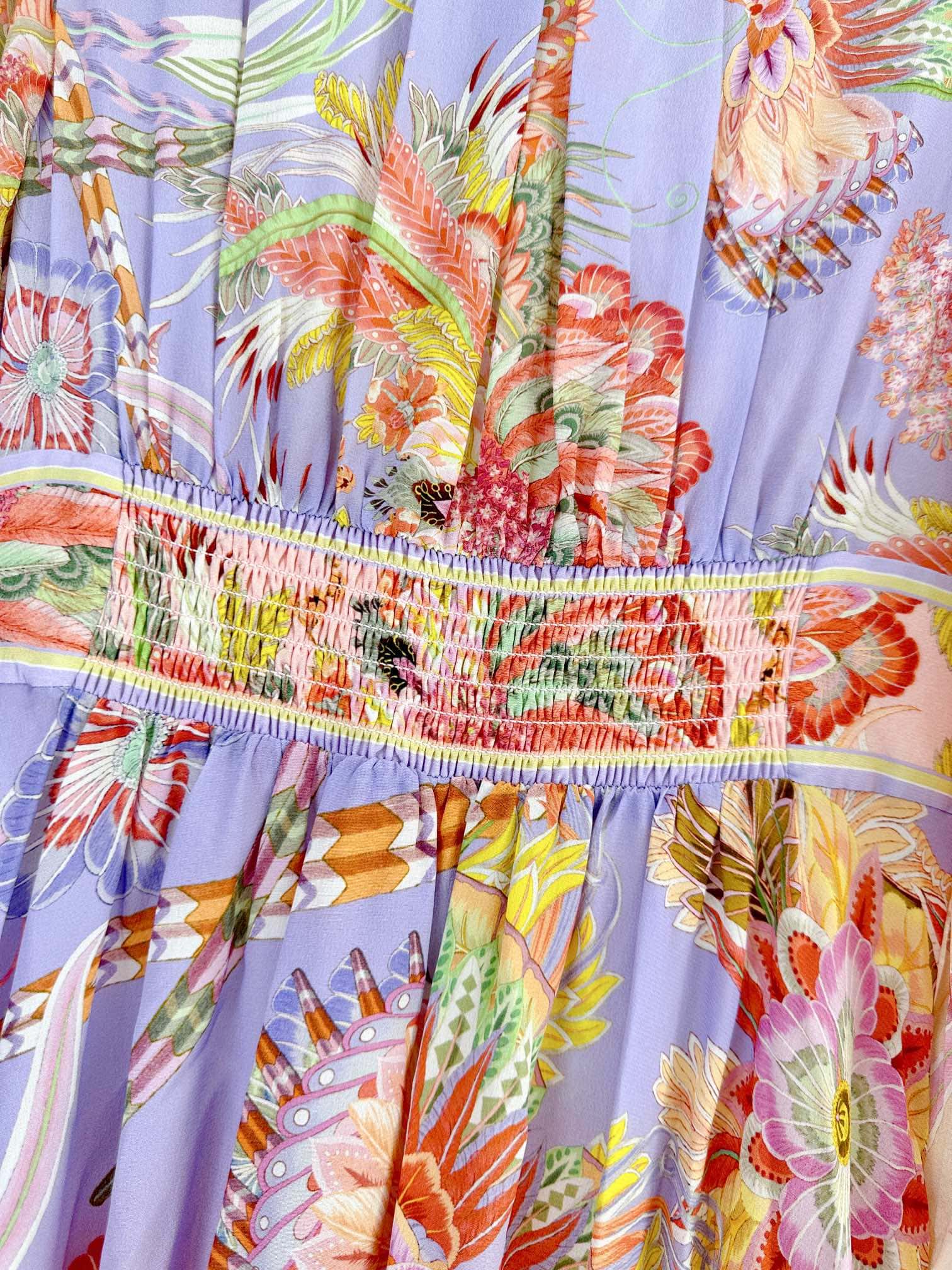 VÁY CAMILLA Silk Embellished V-Neck Maxi Dress High Classy