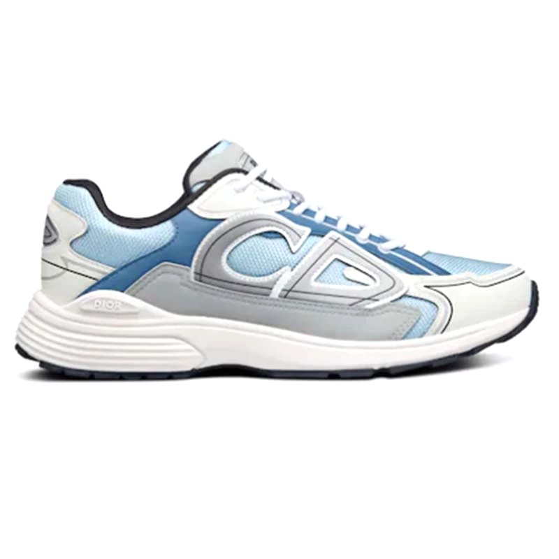 GIÀY DIOR Unisex CD Shoes B30 Low-Top Sneaker Light Blue Mesh Gray Blue Technical Fabric