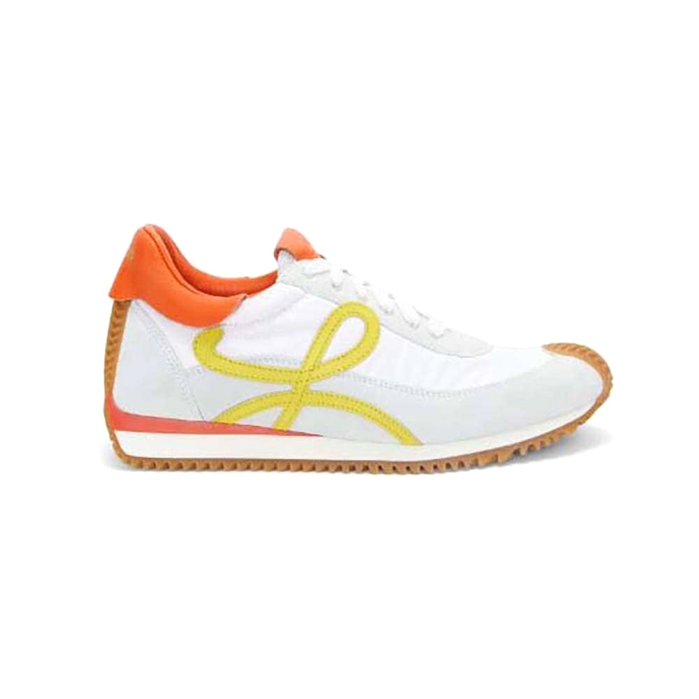GIÀY Loewe Unisex Flow Runner in Calfskin and Nylon-Yellow