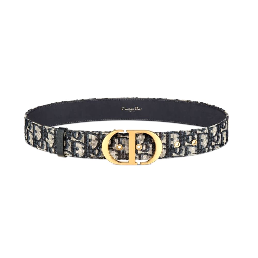 DÂY LƯNG Dior Women 30 Montaigne Belt Blue Dior Oblique Jacquard 35 MM
