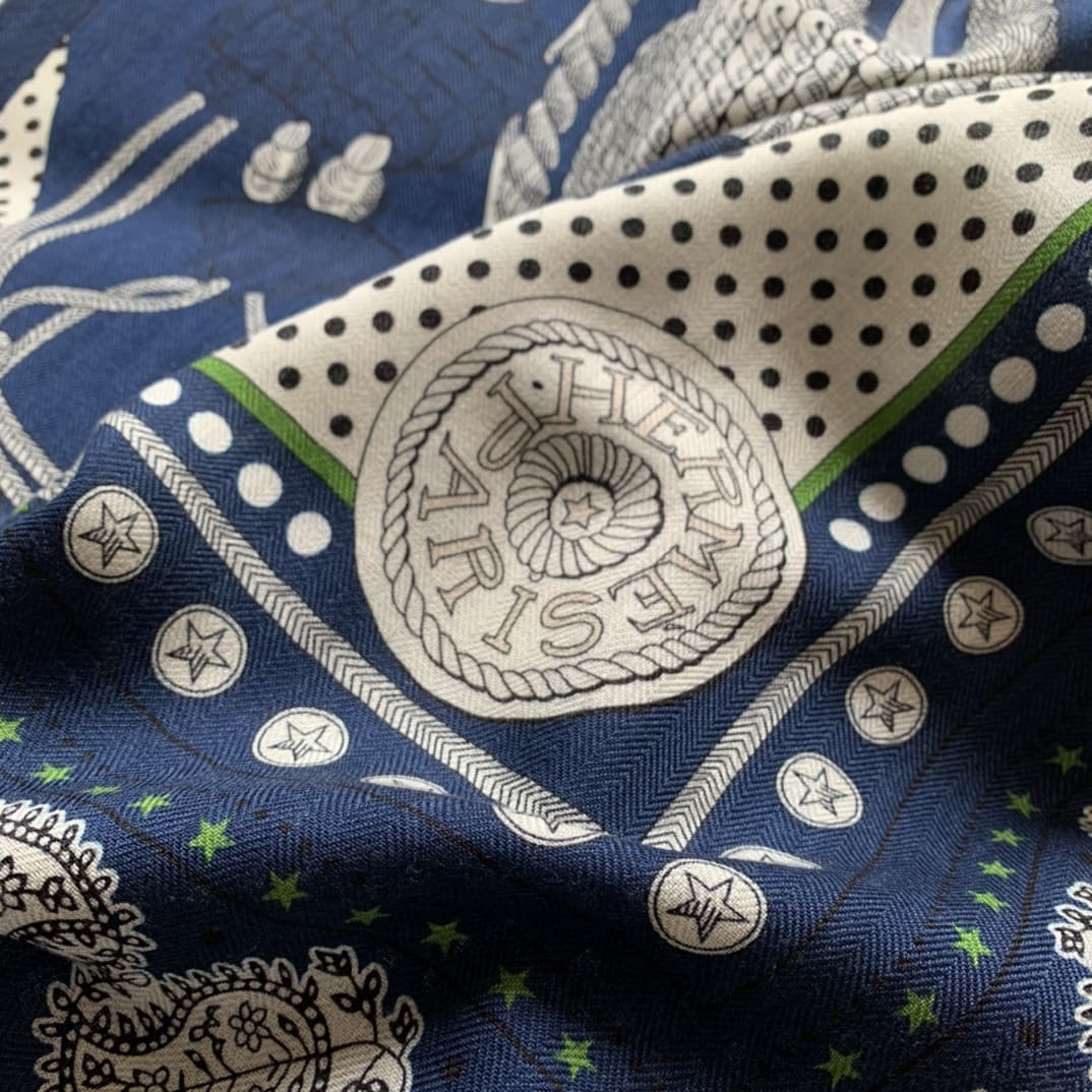 KHĂN HERMES H Family cashmere scarf