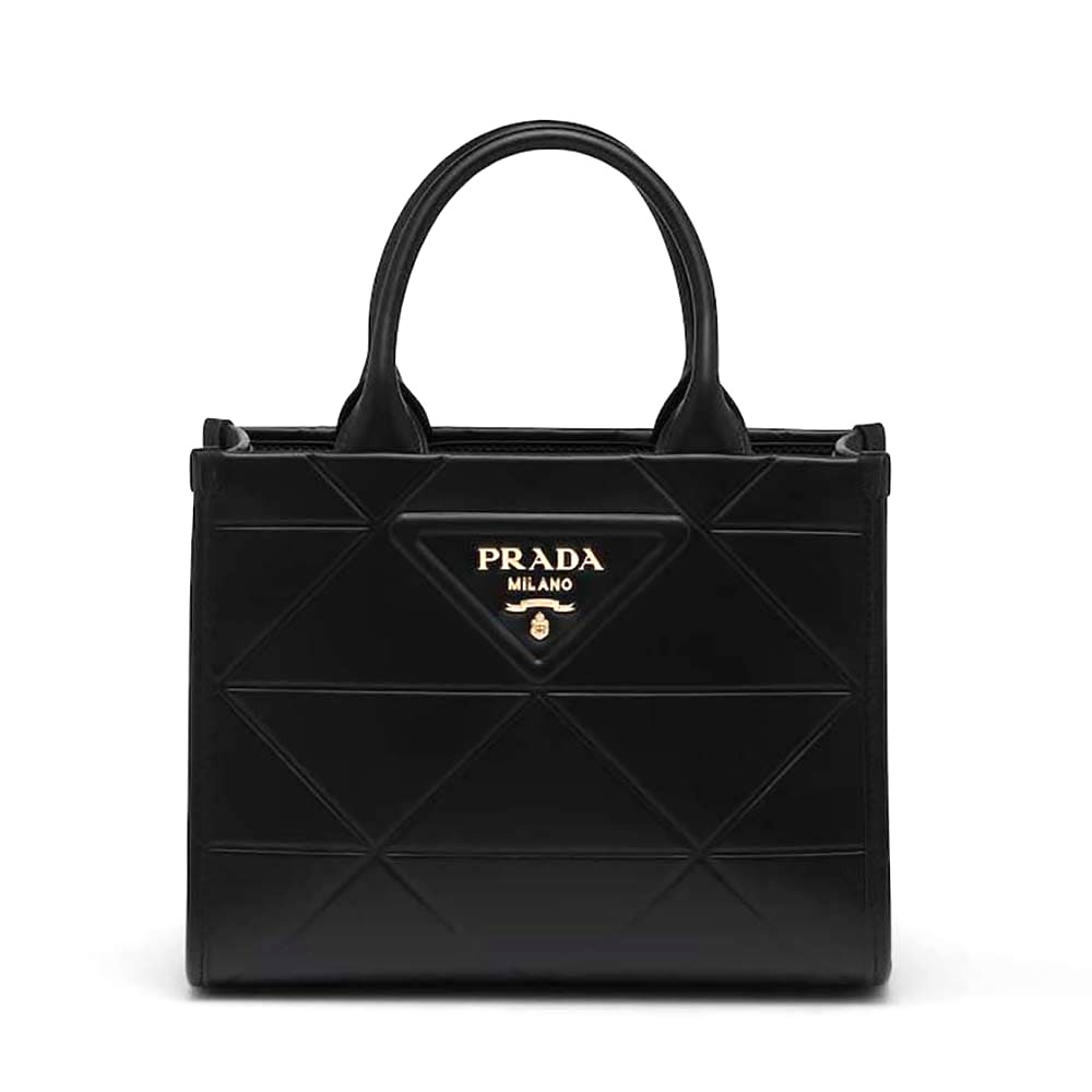 TÚI Prada Women Mini Prada Symbole Leather Bag with Stitching-Black