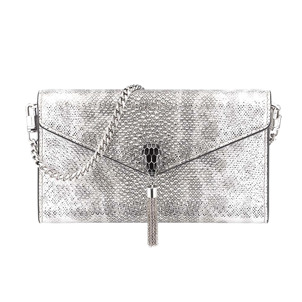 Túi Bvlgari Women Serpenti Forever Pochette in Black Nappa Leather
