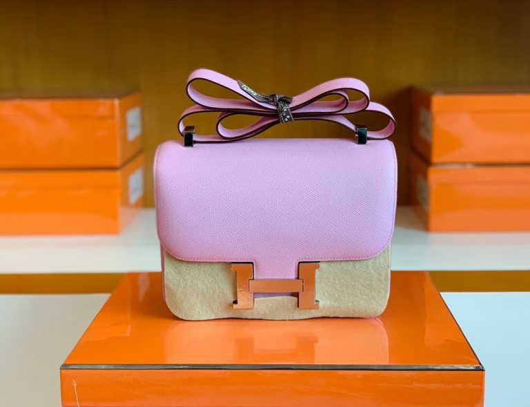 Túi Hermes Constance Epsom Leather mallow purple Silver Hardware Handmade khâu tay 24cm