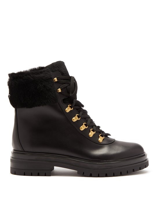 GIÀY GIANVITO ROSSI Alaska shearling and leather boots