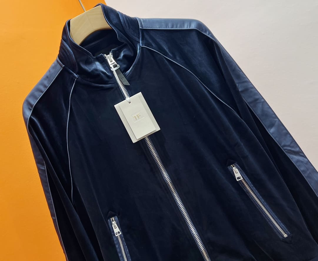 ÁO TOM FORD BLUE VELVET LEATHER JACKET
