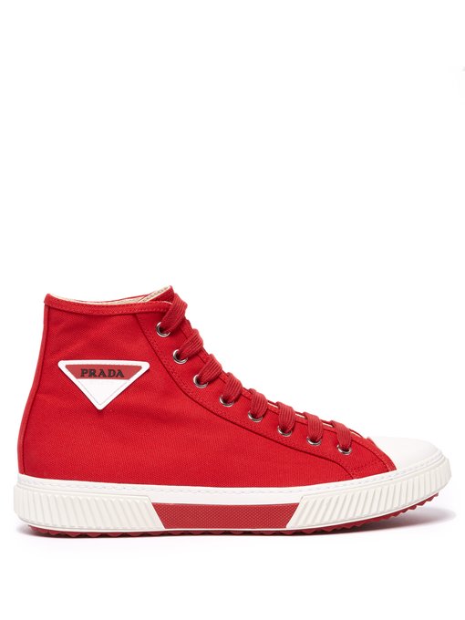 GIÀY PRADA  Stratus high-top canvas trainers