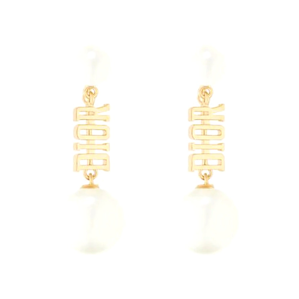 Bông tai Dior Women Earrings Gold-Finish Metal and White Resin Pearls