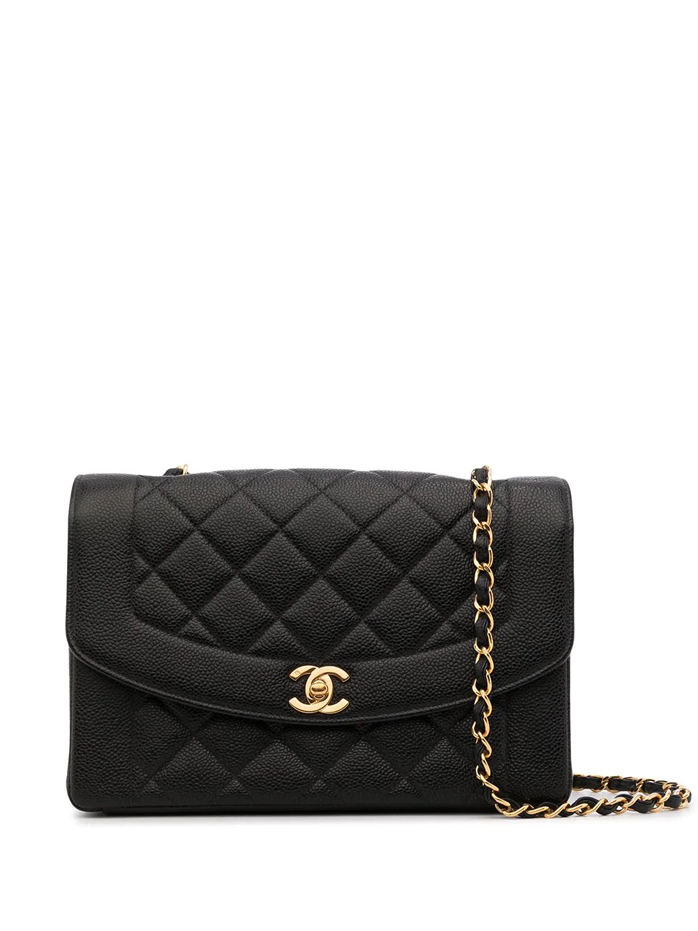 TÚI Chanel Diana black quilted shoulder bag