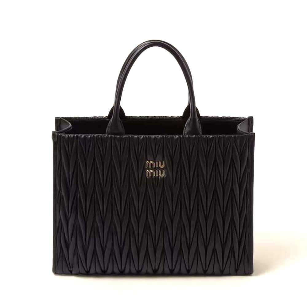 TÚI Miu Miu Women Matelassé Nappa Leather Tote-Black