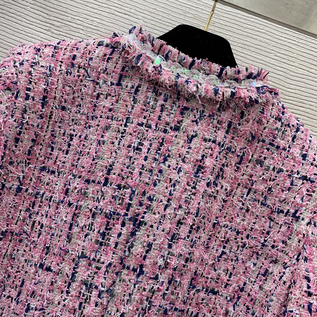 ÁO CHANEL TWEED PINK Jacket Top AAA