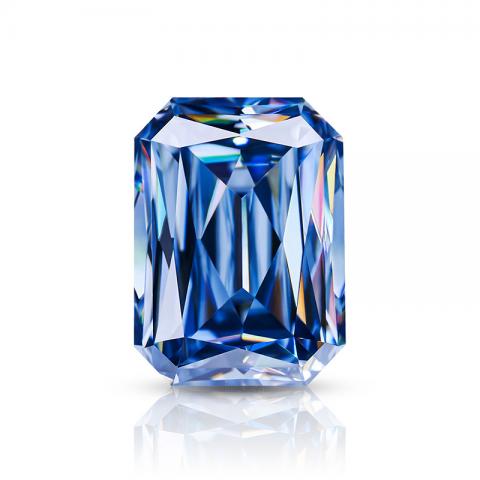 KIM MOISSANITE Natural Blue VVS1 Moissanite Diamond Emerald Cut(giá liên hệ)