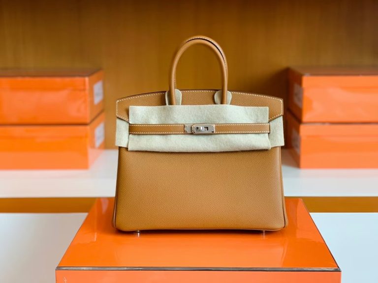 Túi Hermes Birkin Epsom Golden Brown Handmade khâu tay 25cm