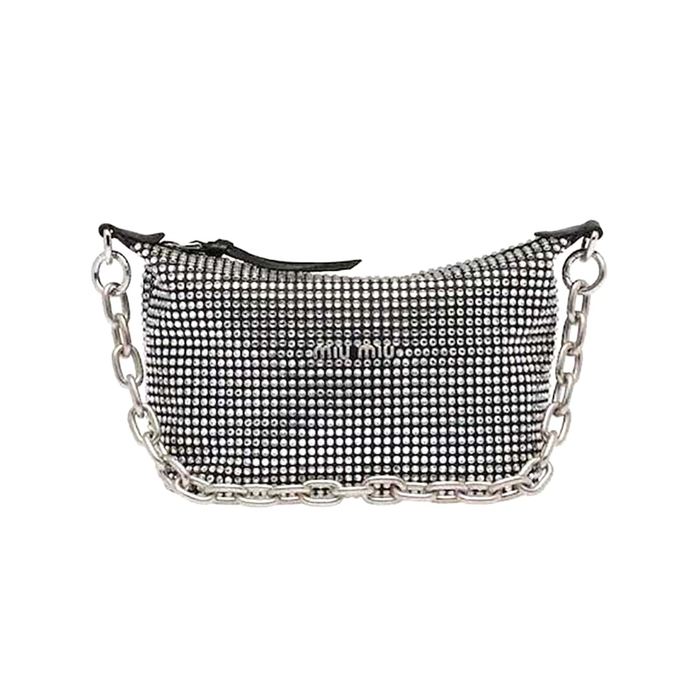 Túi Miu Miu Women Spirit Satin Bag with Appliqués-Black