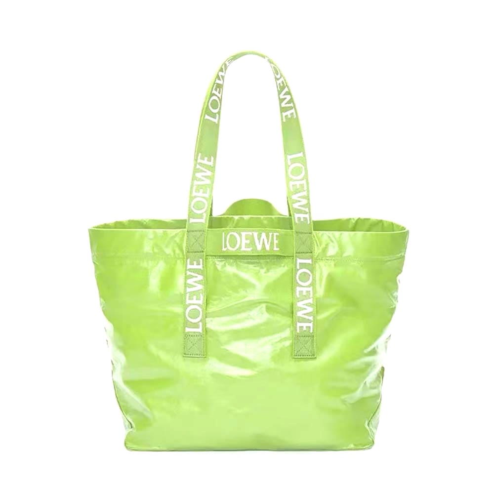 TÚI Loewe Unisex Fold Shopper in Paper Calfskin-Green
