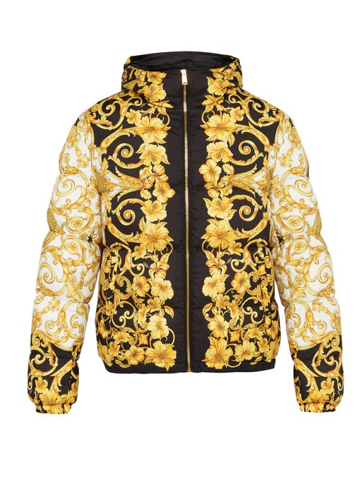ÁO VERSACE Baroque-print hooded jacket