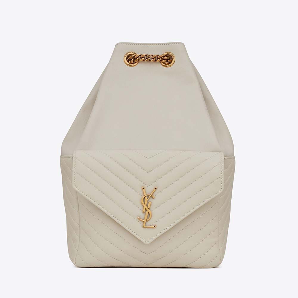 BALO Saint Laurent YSL Women Joe Backpack in Lambskin-White